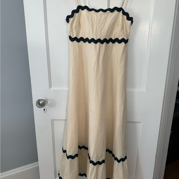 Petal & Pup Dresses & Skirts - Petal & Pup Cream Maxi Dress with Black Trim